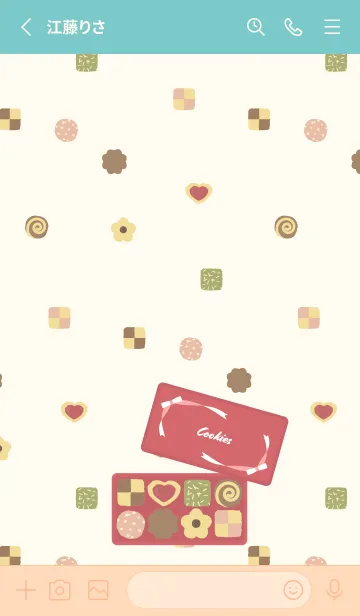 [LINE着せ替え] クッキー ピンクと水色の画像2