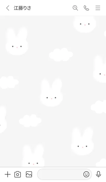 [LINE着せ替え] Gray♡シンプルうさぎ01_1の画像2