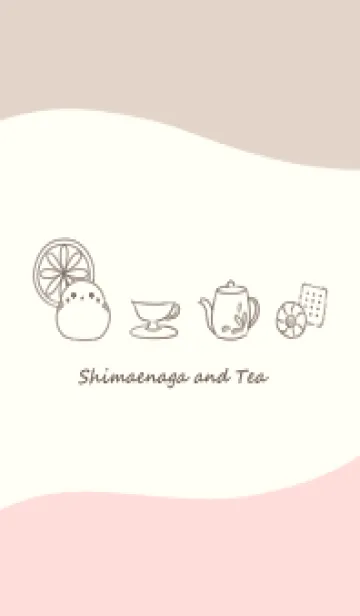 [LINE着せ替え] シマエナガと紅茶 -ピンク- ウェーブの画像1