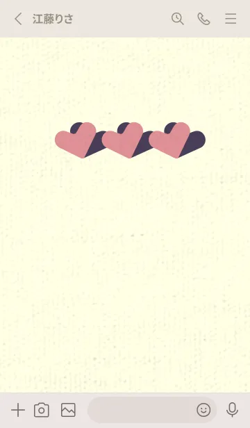 [LINE着せ替え] 3つのハート型の着せかえ オールドローズの画像2