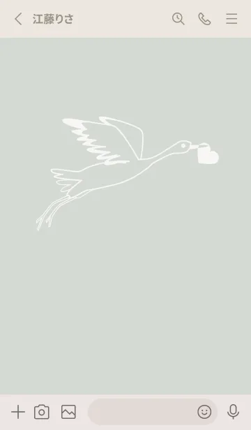 [LINE着せ替え] 鳥とハート ペールミストホワイトの画像2