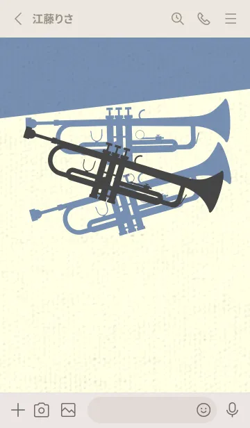 [LINE着せ替え] Trumpet CLR オリーブ茶の画像2