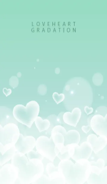 [LINE着せ替え] LOVE HEART GRADATION Emerald&White 10の画像1