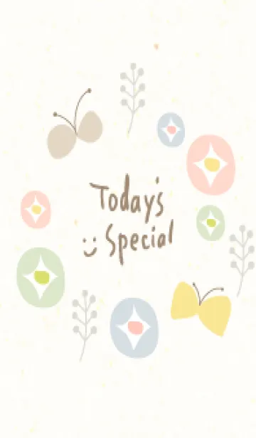 [LINE着せ替え] 北欧風 蝶と花25の画像1