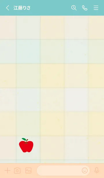 [LINE着せ替え] チェック柄 りんご11の画像2