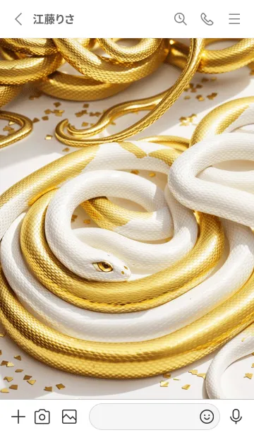 [LINE着せ替え] 金運上昇 黄金と白蛇 幸運の22の画像2