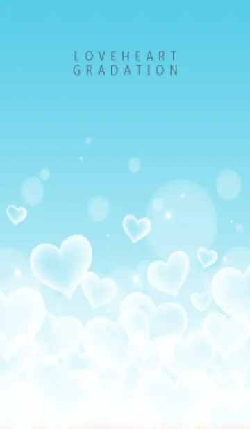 [LINE着せ替え] LOVE HEART GRADATION Blue&White 10の画像1