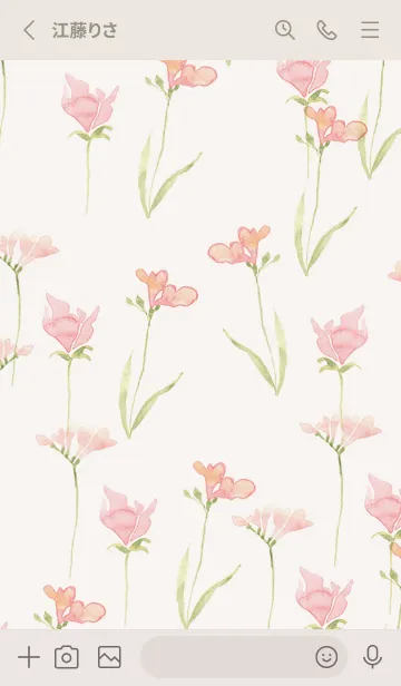 [LINE着せ替え] 心軽やかに揺れる水彩花の香り・22の画像2