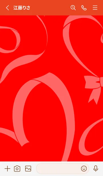 [LINE着せ替え] 推し色★リボン(赤)の画像2