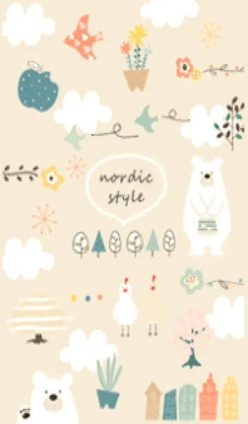 [LINE着せ替え] yellow♡北欧フラワー15_1の画像1