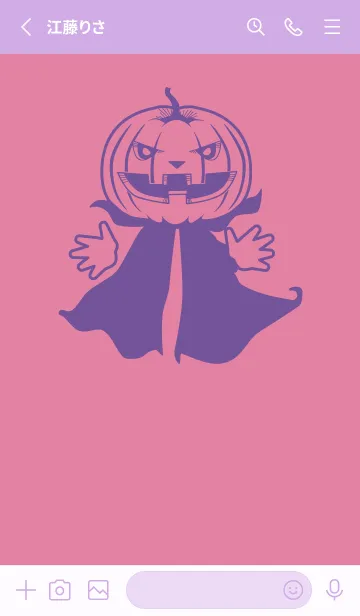 [LINE着せ替え] 妖怪 ジャックオランタン Deep Orchid Pinkの画像2