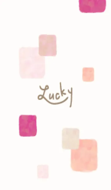 [LINE着せ替え] 水彩 ピンク 四角28の画像1