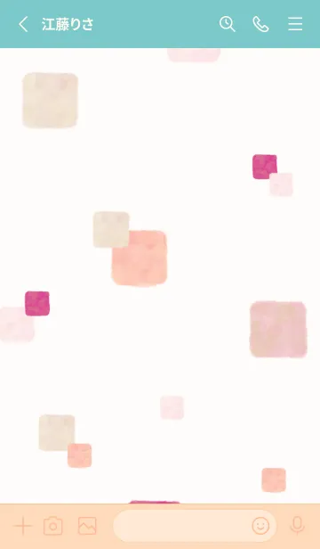 [LINE着せ替え] 水彩 ピンク 四角28の画像2