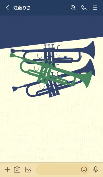 [LINE着せ替え] Trumpet CLR 緑青色の画像2