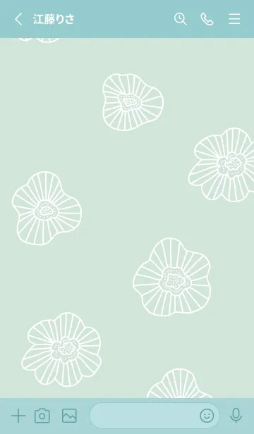 [LINE着せ替え] くすみカラー 白い線の花14の画像2