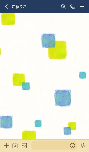 [LINE着せ替え] 水彩 四角 3色 15の画像2
