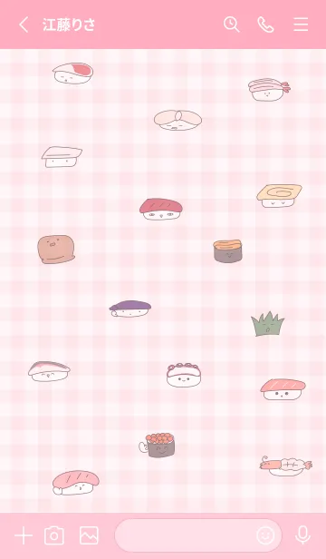 [LINE着せ替え] pink♡ゆるいお鮨03_1の画像2