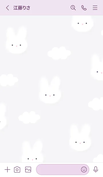 [LINE着せ替え] violet♡シンプルうさぎ04_1の画像2