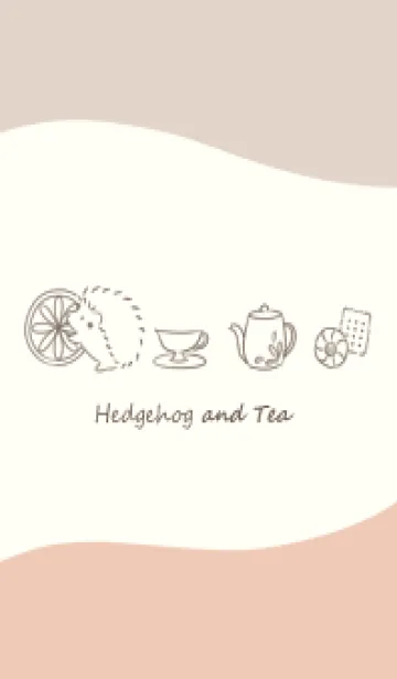 [LINE着せ替え] ハリネズミと紅茶 -オレンジ- ウェーブの画像1