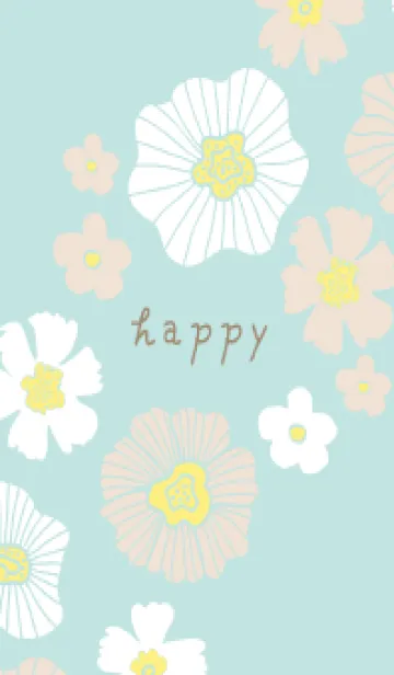 [LINE着せ替え] 白とベージュのお花 斜め18の画像1