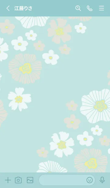 [LINE着せ替え] 白とベージュのお花 斜め18の画像2