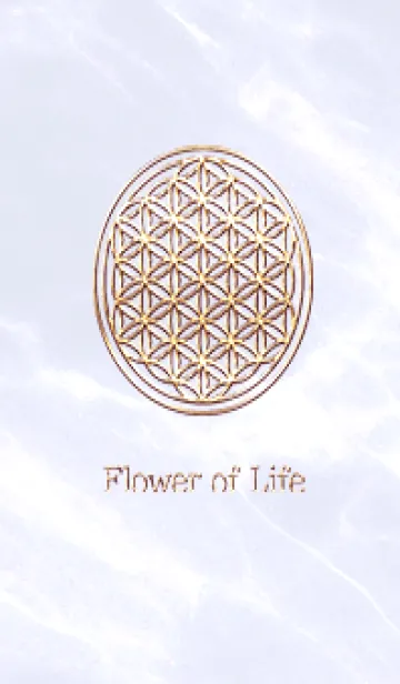 [LINE着せ替え] Flower of Life - Gold (S) - ブルー 01の画像1