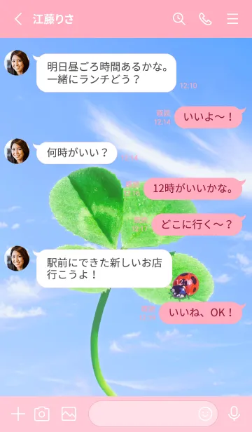 [LINE着せ替え] 四つ葉のクローバーとテントウムシ #10-5の画像3