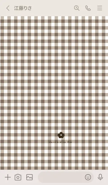 [LINE着せ替え] ブラウンチェックとお花。の画像2