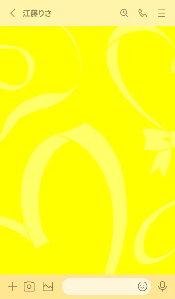 [LINE着せ替え] 推し色★リボン(黄色)の画像2