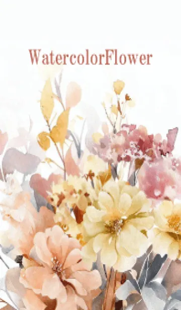 [LINE着せ替え] Watercolor Dry Flower-PINK-11の画像1