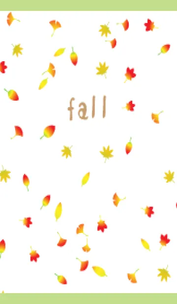 [LINE着せ替え] 紅葉とどんぐり モスグリーン色の画像1