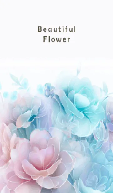 [LINE着せ替え] Beautiful Flower-PINK&BLUE 16の画像1