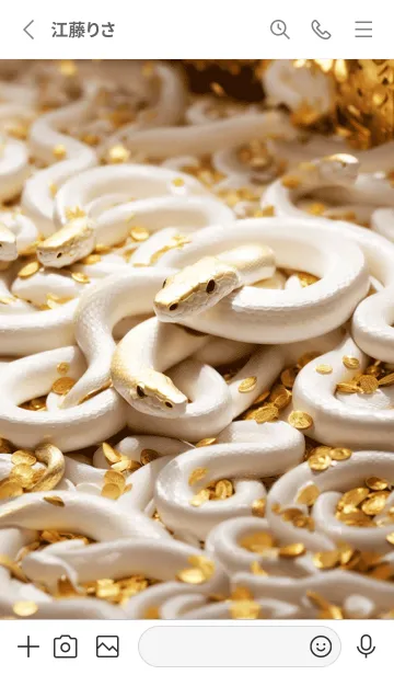 [LINE着せ替え] 金運上昇 黄金と白蛇 幸運の31の画像2