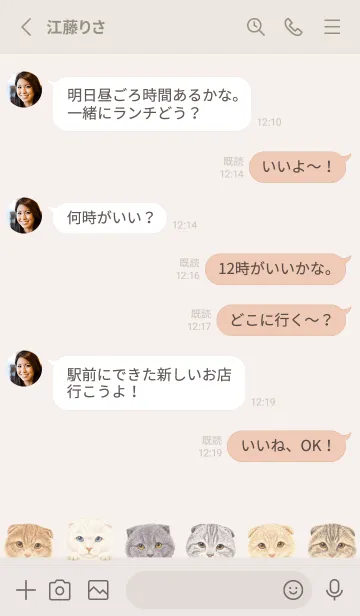 [LINE着せ替え] CATS - スコティッシュ - ベージュの画像3