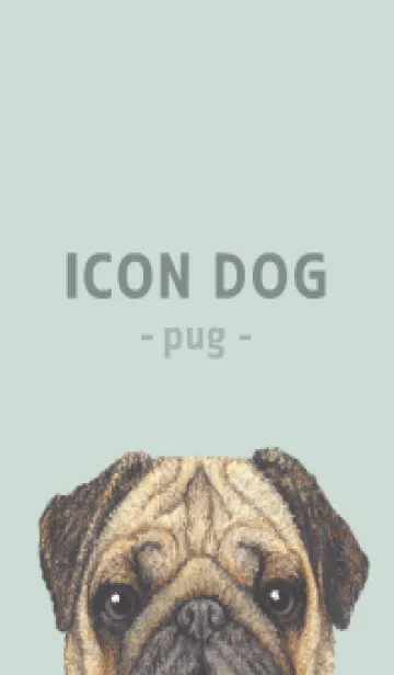 [LINE着せ替え] ICON DOG - パグ - PASTEL GR/05の画像1