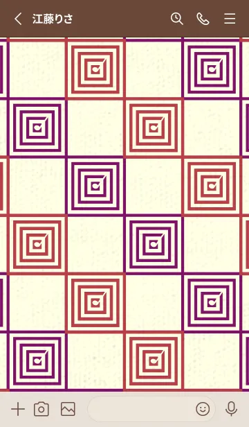[LINE着せ替え] 和音 市松模様 音符  臙脂の画像2