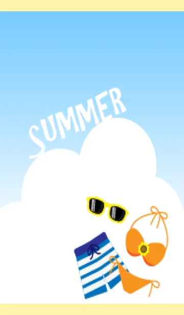 [LINE着せ替え] 水着と暑い夏  黄色の画像1