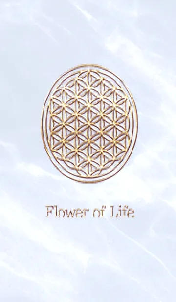[LINE着せ替え] Flower of Life - Gold (S) - ブルー 02の画像1