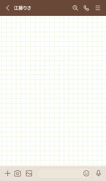 [LINE着せ替え] 方眼紙の着せかえ/黄緑色/ベージュの画像2
