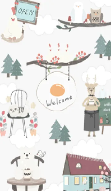 [LINE着せ替え] Gray♡森のカフェ01_1の画像1