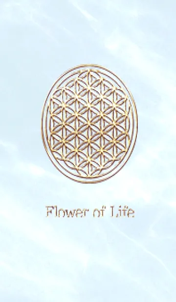 [LINE着せ替え] Flower of Life - Gold (S) - スカイブルーの画像1