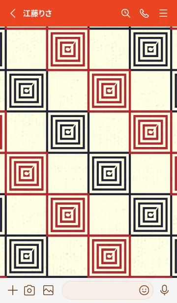 [LINE着せ替え] 和音 市松模様 音符  茜色の画像2