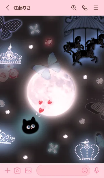 [LINE着せ替え] pink♡黒猫ダンス05_1の画像2