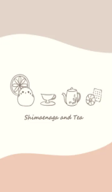 シマエナガと紅茶 -オレンジ- ウェーブの着せ替えメイン画像