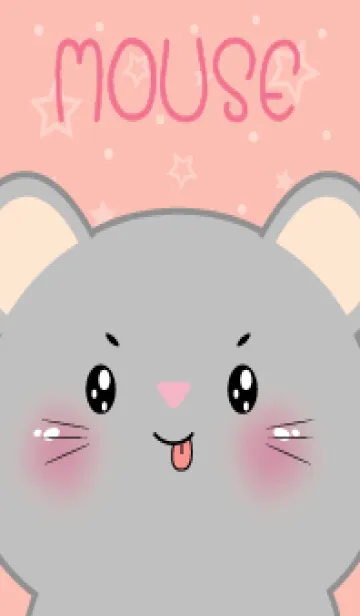 [LINE着せ替え] Simple Cute Face Grey Mouse (JP)の画像1