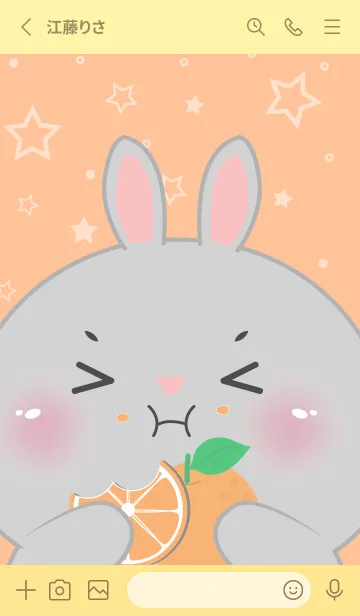 [LINE着せ替え] Rabbit Love Orange Theme (JP)の画像2