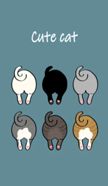 [LINE着せ替え] 超かわいい猫のお尻(グリーンレイク)の画像1