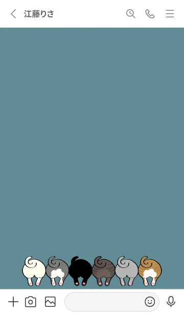 [LINE着せ替え] 超かわいい猫のお尻(グリーンレイク)の画像2