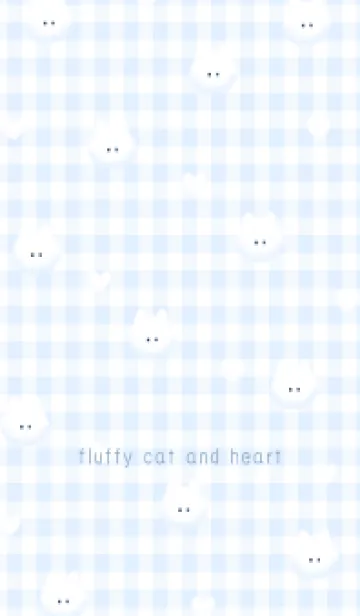 [LINE着せ替え] blue♡ふわねことハート05_2の画像1