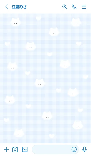 [LINE着せ替え] blue♡ふわねことハート05_2の画像2